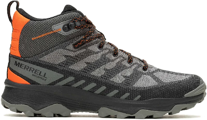 Cooling ventilated hiking adventure pullover-Merrell Speed Eco Mid Waterproof Mens Walking Boots - Grey