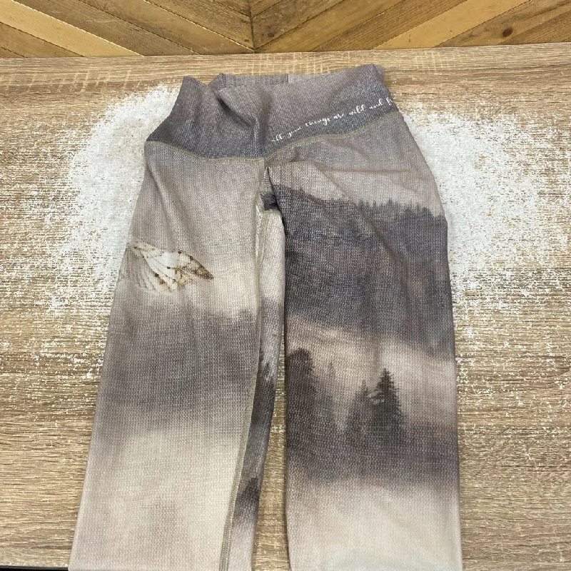 UV-resistant trekking head scarf band-niyama sol - Women's Printed Leggings - MSRP $130: Brown/Beige/Grey-women-SM