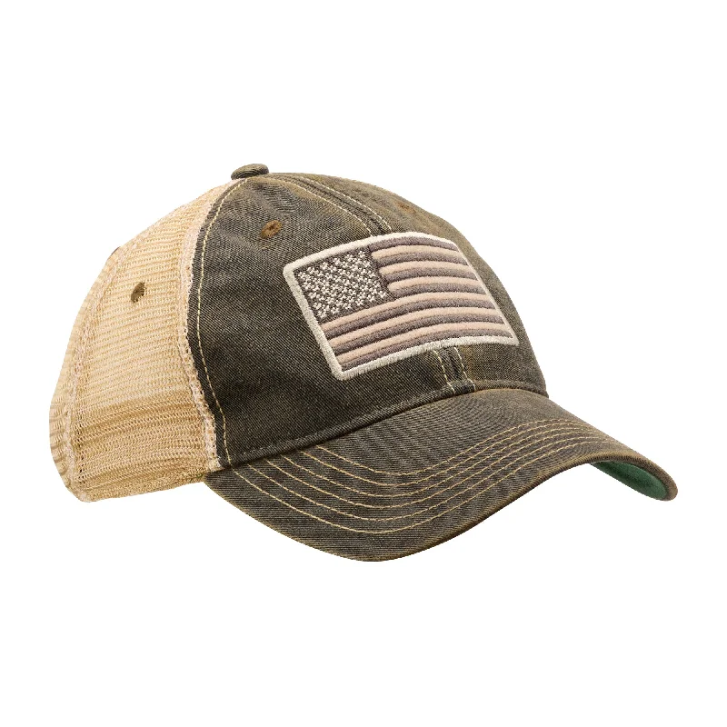 Weatherproof rust-proof heavy-duty hiking stakes-Cap Tactical US Flag Vintage Trucker Hat