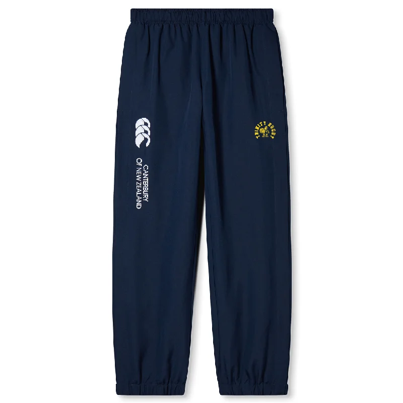 Contoured plush-lined trekking socks-Trinity College Cuffed Hem Stadium Pant by Canterbury