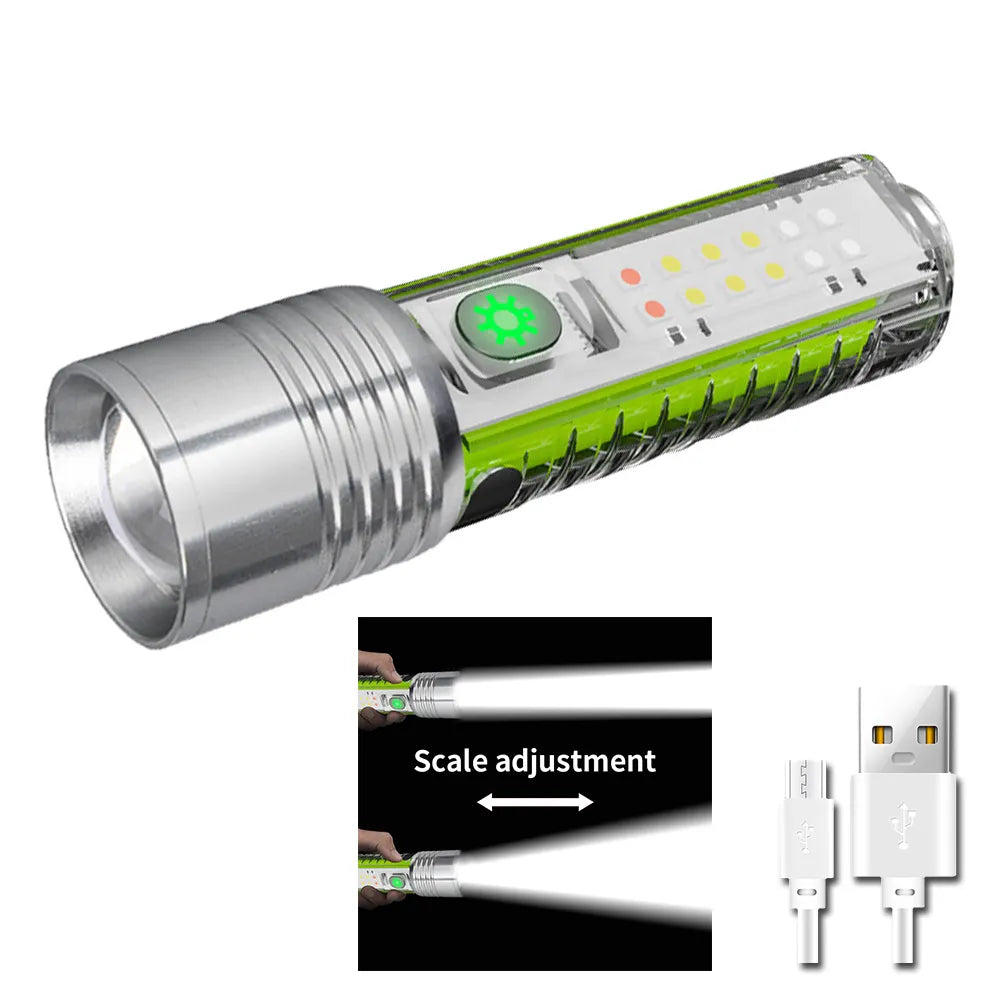 Multi-use wilderness first aid hiking kit-MINI Keychain Flashlight USB C Rechargeable LED Lampwith Magnet Camping UV Light Multifunction Portable Lights