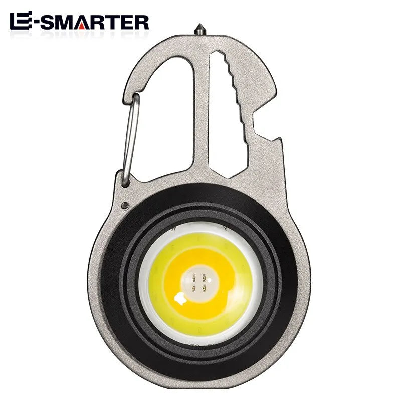 High-endurance backpacking tent-Super Mini Luminous Rechargeable LED Lamp Multifunction Keyring Type-c Charging Strong Light Outdoor Portable Flashlight