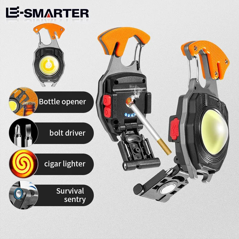 Anti-slip rugged trail adventure-ready sandals-Mini LED Flashlight Work Light Portable Pocket Flashlight Keychains Torch USB Rechargeable For Outdoor Camping Fishing Lamp