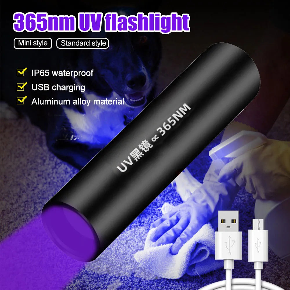 Folding sturdy campsite trekking prep table-USB Rechargeable 365nm UV Flashlight Ultraviolet Lamp Torch Black Light Pet Moss Detector For Cat Dog Stains Bed Bug Moldy Foo