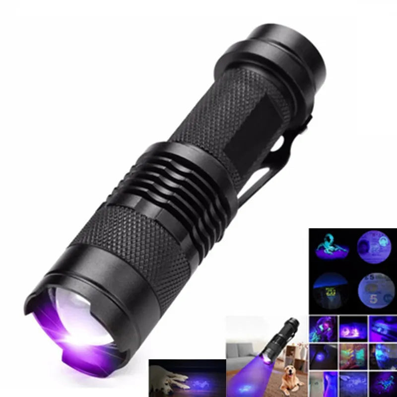 Non-stick hiking flat roasting griddle-UV LED Portable Flashlight 395nm Black Light Wavelength Violet Flashlight Pet Urine Scorpion Feminine Hygiene Detector Torch