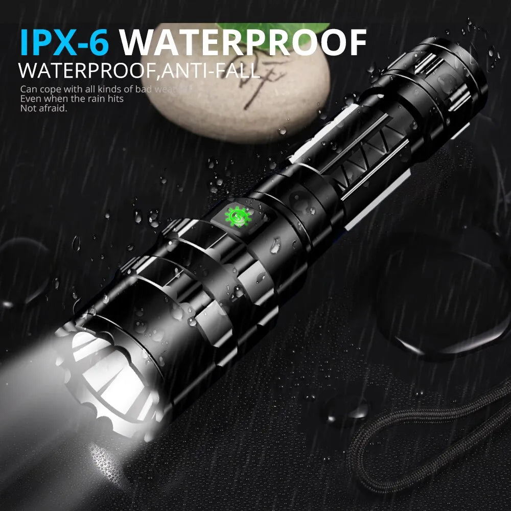 High-volume trekking water hydration tank-Professional Hunting Tactics Night Reconnaissance LED Flashlight L2 Lamp Beads Waterproof Rechargeable Outdoor Portable Torch