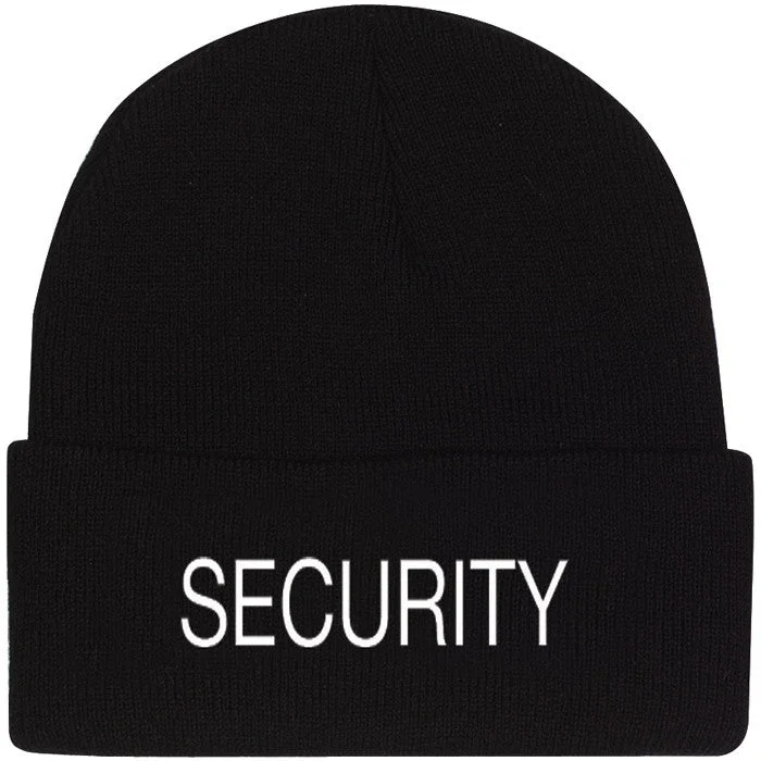 Multi-use wilderness emergency hiking kit-Black - Public Safety SECURITY Watch Cap with White Lettering