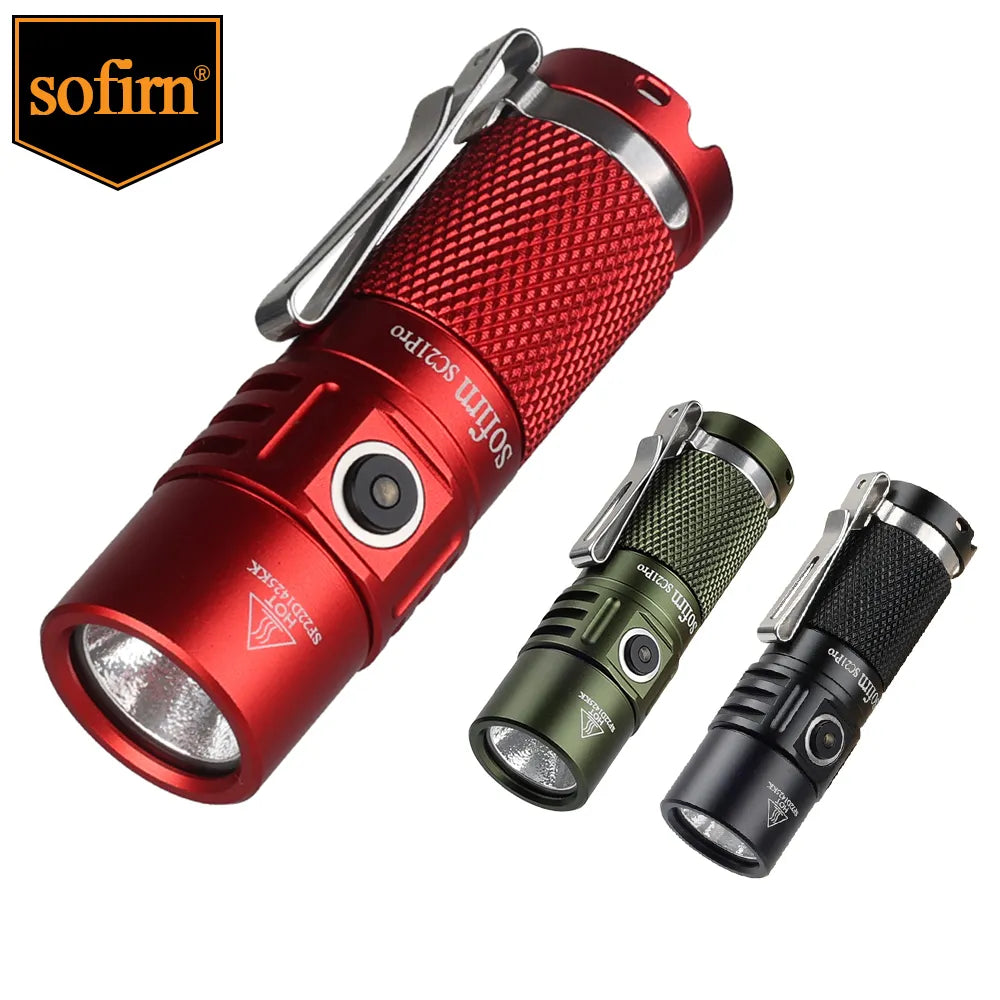 Plush-lined quick-dry trekking socks-Sofirn SC21 Pro Anduril 1.0 Mini 16340 Powerful LED Flashlight USB C Rechargeable 1100lm LH351D 90CRI