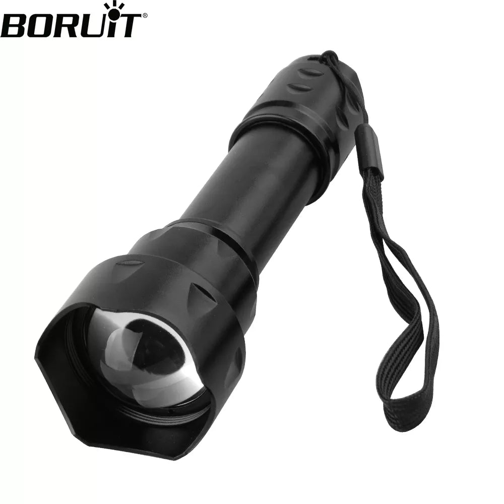 Non-stick trekking flat frying roasting griddle-BORUiT T20 Infrared IR 850nm Night Vision LED Tactical Flashlight Zoom IPX6 Waterproof Torch Use 18650 Battery Hunting Lantern