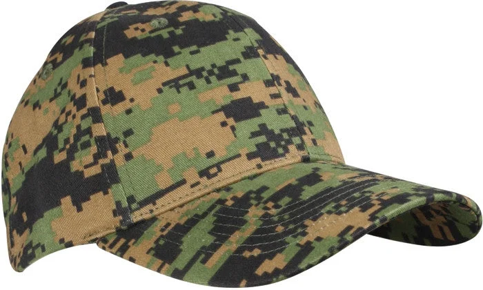 Folding lightweight trekking prep table-Digital Woodland Camouflage - Military Low Profile Adjustabe Baseball Cap