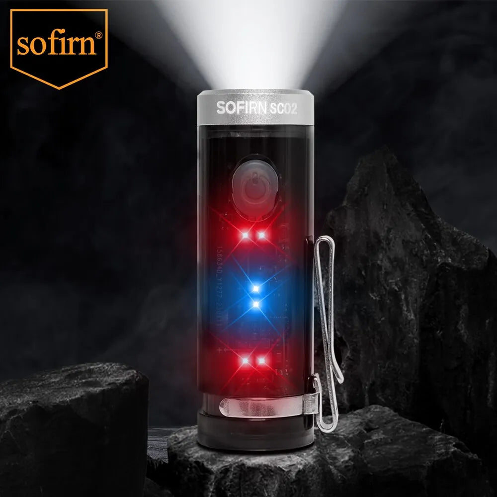 Folding lightweight trekking side chair-Sofirn SC02 Mini Flashlight 330lm 90 CRI LED Torch USB C Rechargeable Flashlight Keychain Lamp Sidelight with RGB Indicator EDC