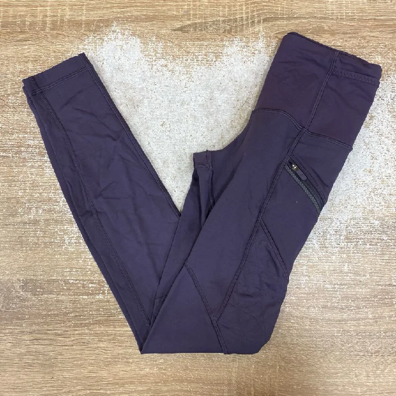 All-weather inflatable camping sleep pad-Lululemon - Women's Fleece-Lined Pocket Leggings: Purple-women-2