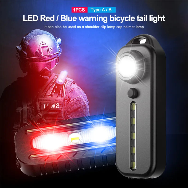 Waterproof hiking trail shorts-C-type Rechargeable Bicycle Tail Lamp Led Portable Flashlight Waterproof Emergency Torch Flashlamp Cycling Running Riding Hiking