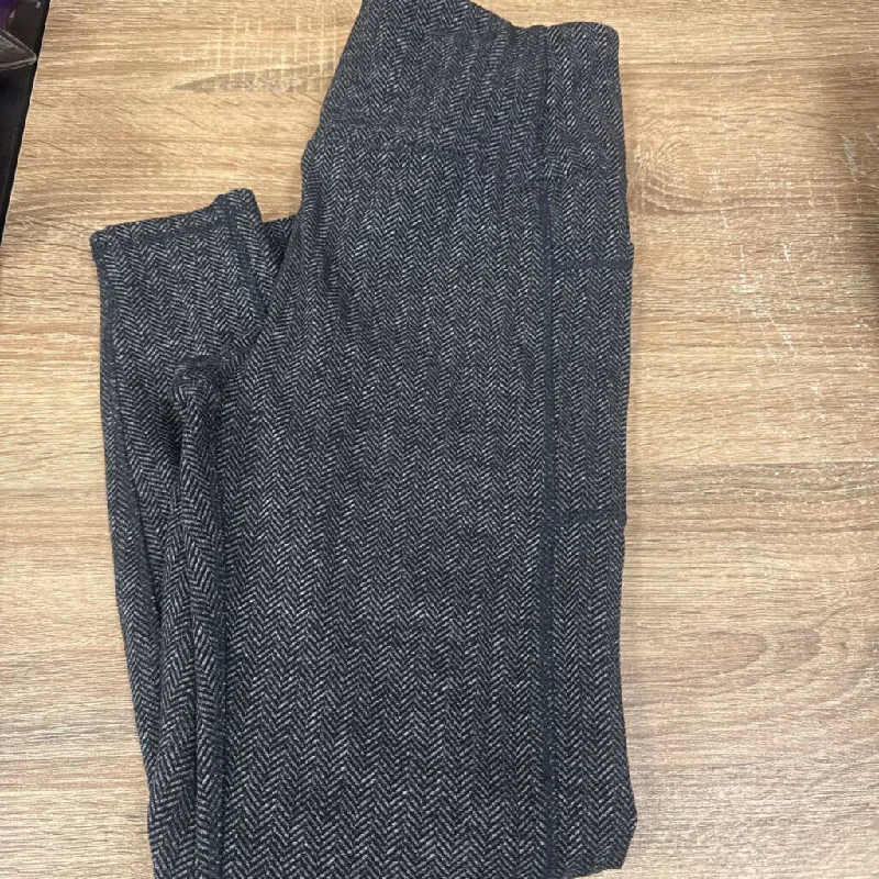 Plush-lined quick-dry trekking socks-Kyodan - Women's Chevron High Waist Leggings with Pockets - MSRP comp $100: Black-women-MD