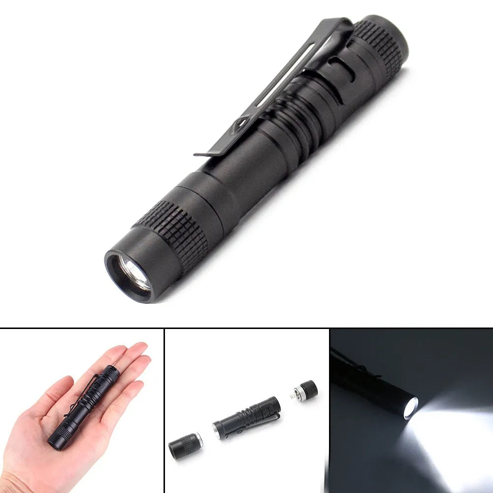 Reinforced high-strength hiking rope-Mini Pen-Shaped Small Flashlight Aluminum Alloy Waterproof with Pen Clip Gift Lamp Small Flashlight