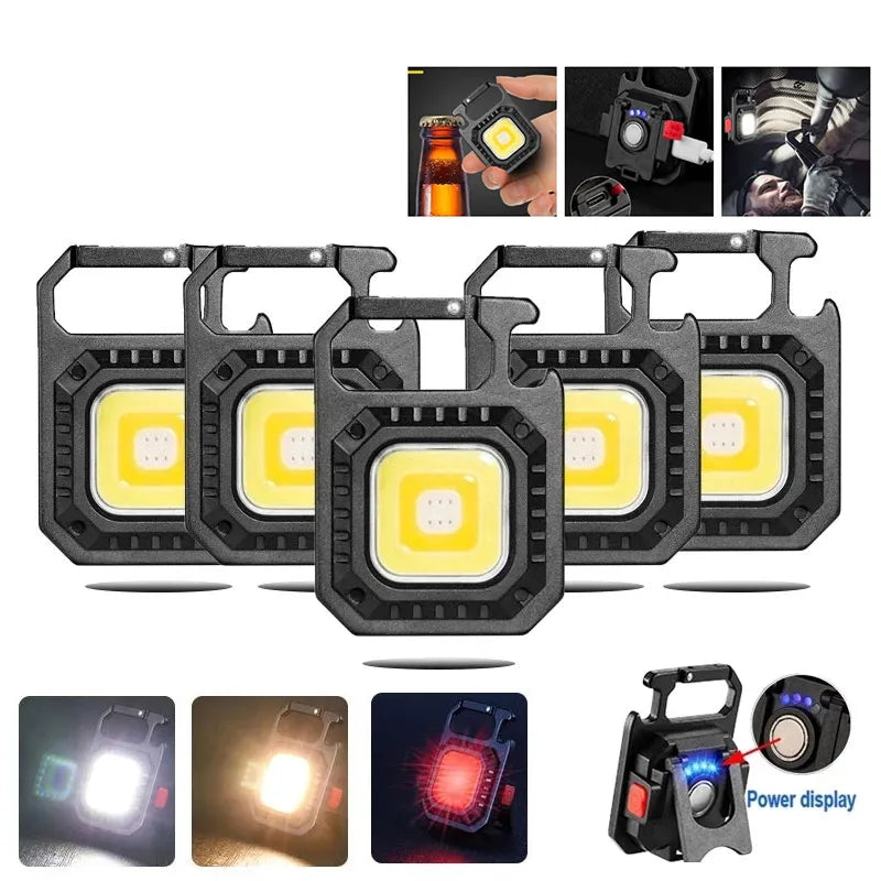 Lightweight portable trekking roasting pan-Multifunctional Mini COB LED Working Light USB Rechargeable Portable Flashlight KeychainTorch Outdoor Camping Lantern