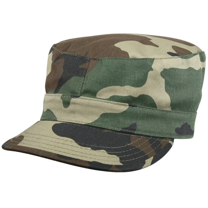 Comfort-enhancing inflatable hiking sleep pad-Woodland Camouflage - Military Fatigue Cap - Polyester Cotton