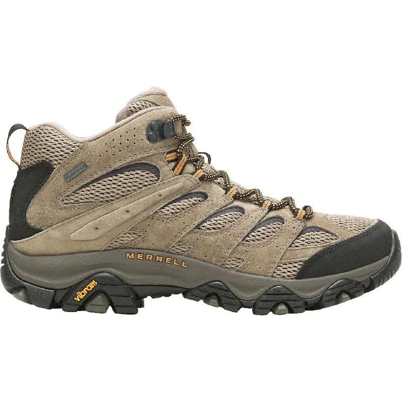 Weather-tight hiking adventure gear sack-Merrell Moab 3 Mid GORE-TEX Mens Walking Boots - Brown