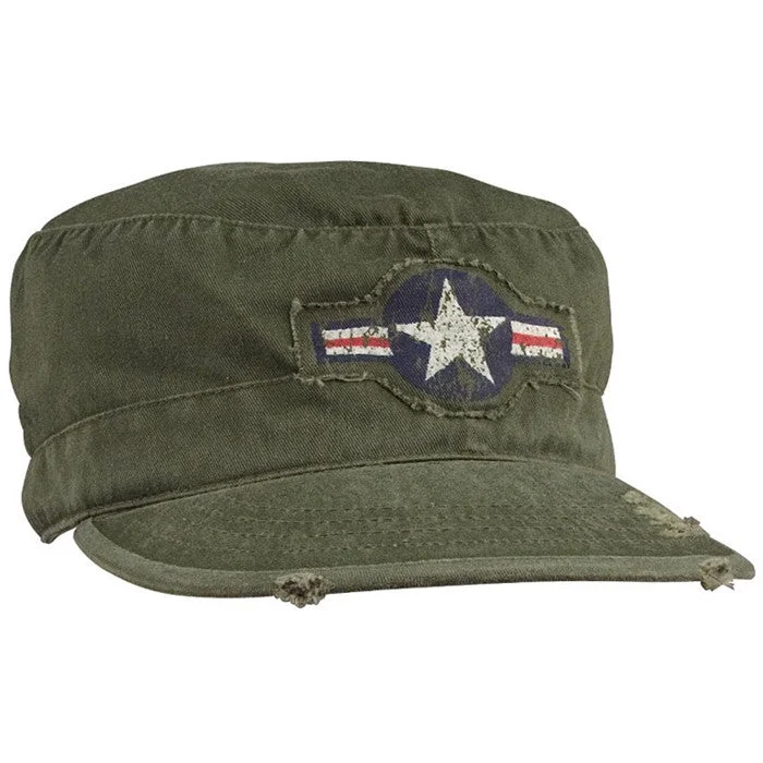 Rechargeable trail perimeter flood lamp-Olive Drab - Army Vintage Fatigue Cap with Air Corp Star Emblem