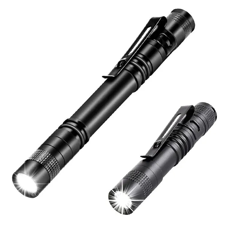 Compact outdoor survival trail kit-Mini Portable LED Pen Light Pocket Ultra Bright High Lumens Handheld Flashlight Linterna Torch For Camping Outdoor Emergency