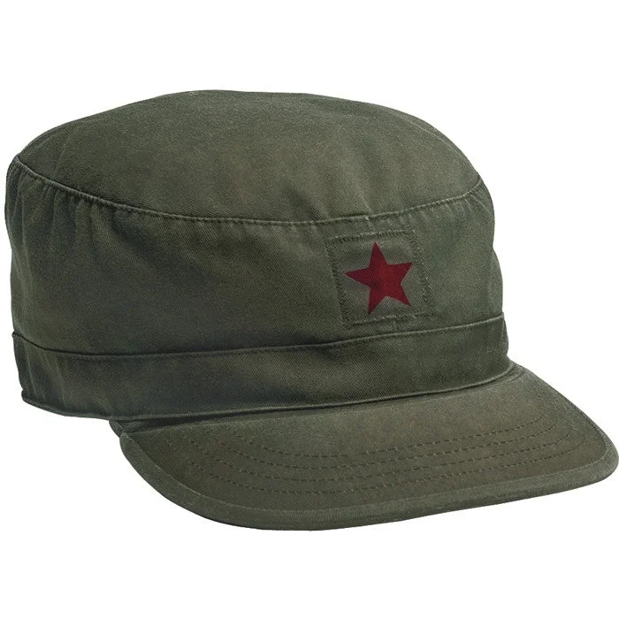 Collapsible high-pressure camping water jug-Olive Drab - Military Vintage Fatigue Cap with Red Star Emblem