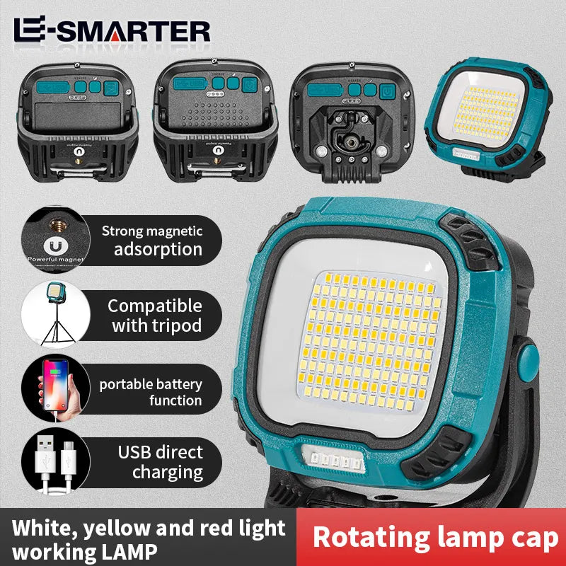 Reflective glow-in-dark trail campsite tape-Portable LED Spotlight Lantern Strong Light Flashlight Outdoor Camping Fishing Emergency Rechargeable Magnetic Work Lamp W892