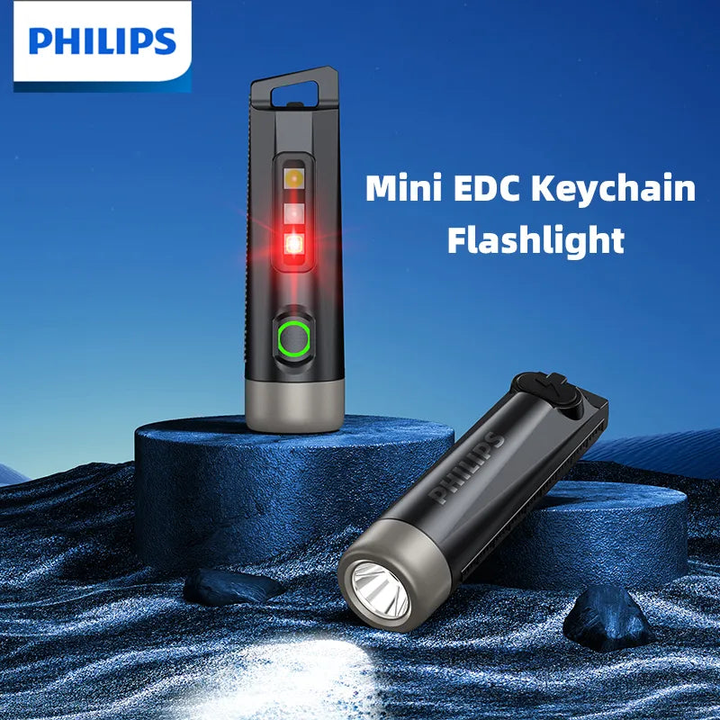 Quick-release heavy-duty trekking strap-Philips SFL1121 Newest Portable Flashlight LED Rechargeable Mini EDC Keychain Flashlights Camping Lamp For Hiking Self Defense