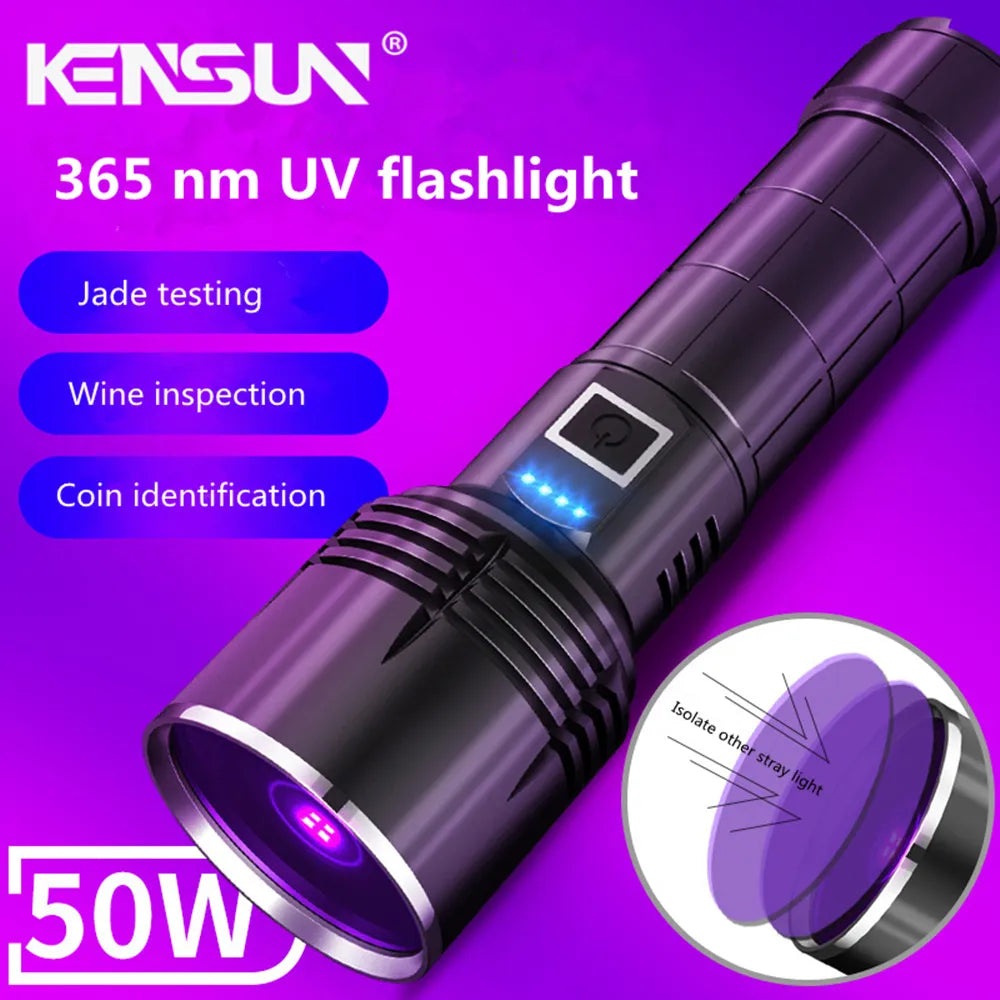 All-condition inflatable hiking sleep mattress-365nm UV Flashlight Fluorescent Antigen Reagent Detection Lamp UV Black Mirror Woodruff  Special Identification