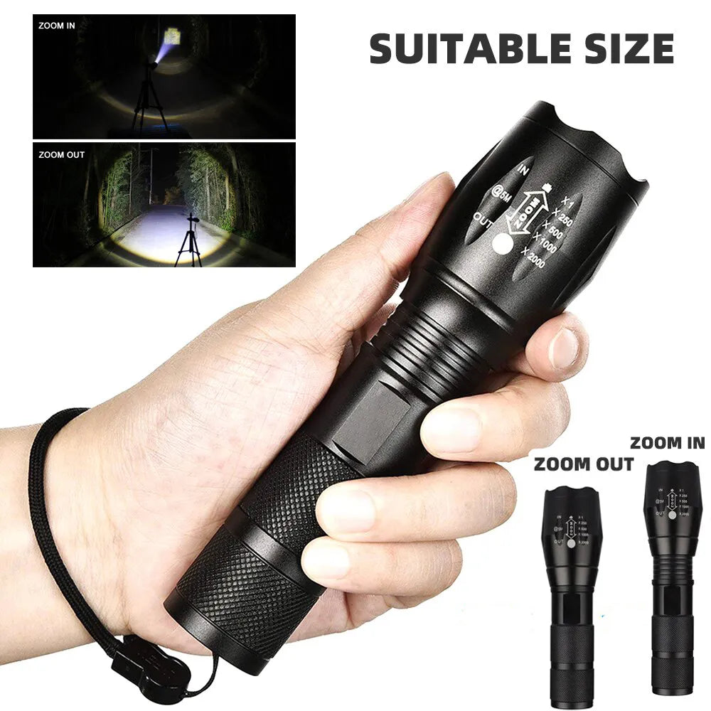 Sun-protective hiking visor band-Outdoor handheld Flashlight Small Strong Light Portable Outdoor Rechargeable Super Bright Work Light Multifunctional Flashlight