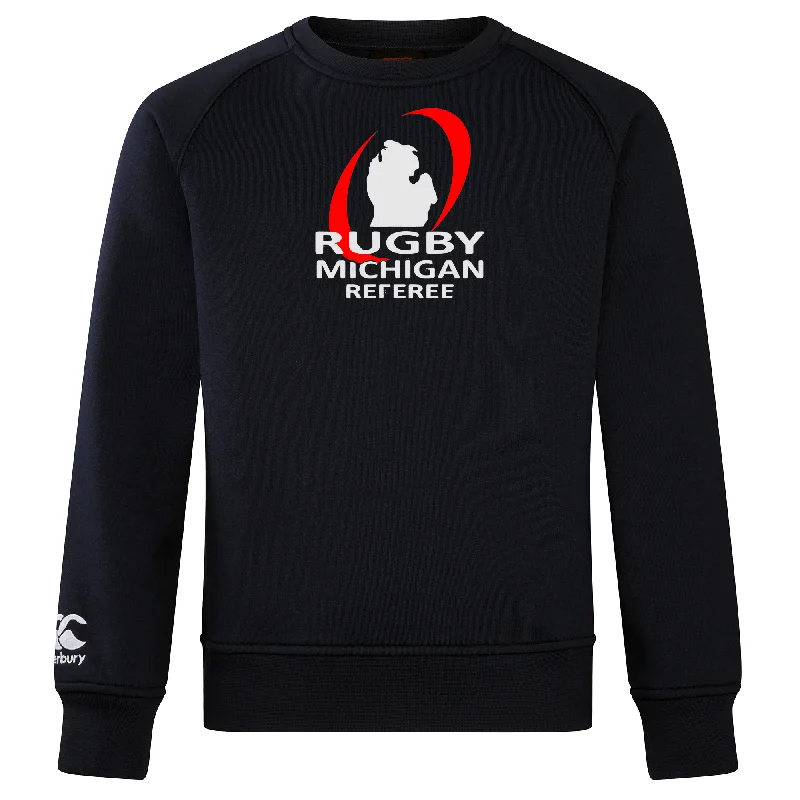 Stretchable quick-dry trekking shorts-Rugby Michigan Referee Society Club Crew Sweatshirt by Canterbury