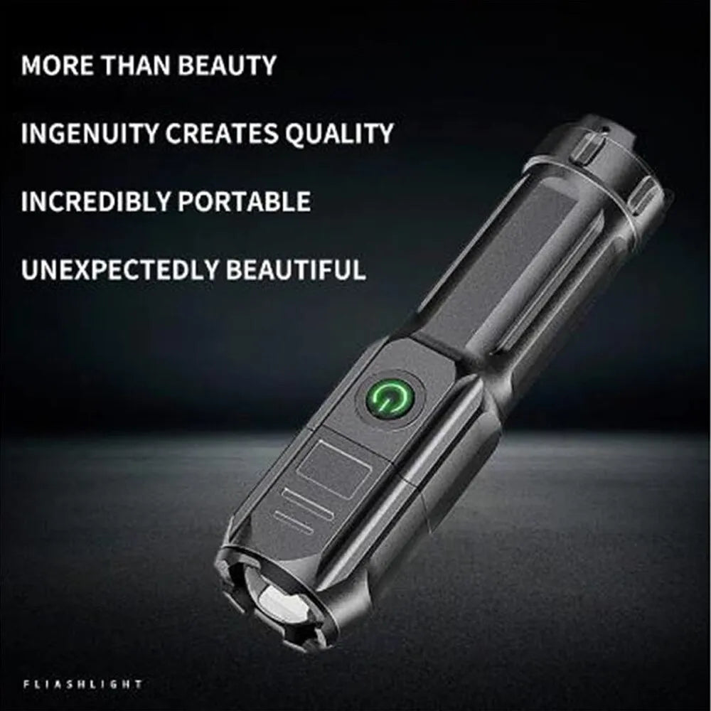 Waterproof Gore-Tex trail sneakers-LED Flashlight Outdoor Telescopic Zoom Strong Light USB Charging Mini Portable Spotlight Long Range Torch Lamp