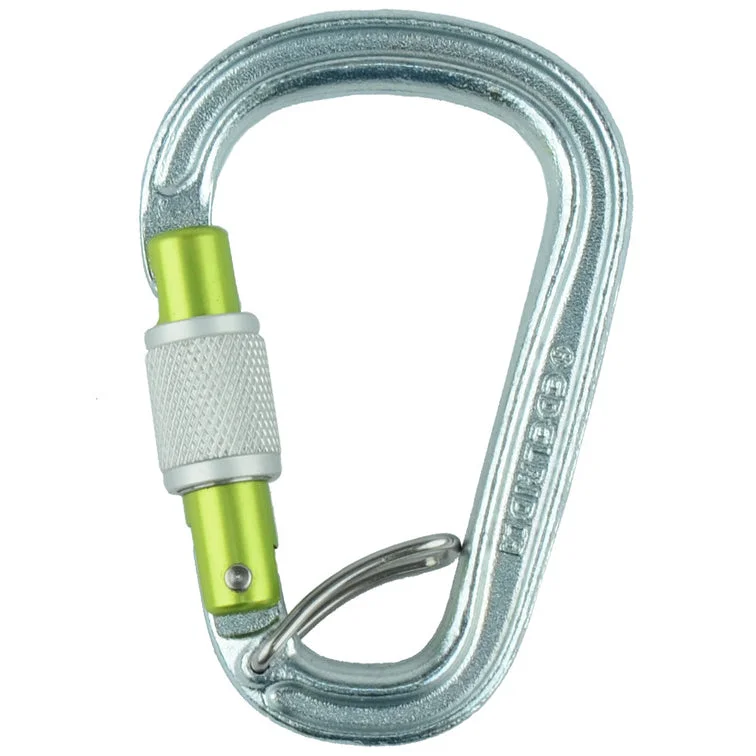 Compact wilderness emergency kit hiking-Edelrid HMS Bruce Steel FG Locking Carabiner