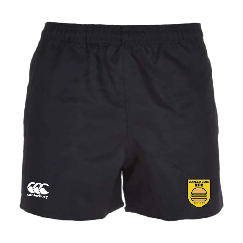 Collapsible high-capacity hydration flask-Burger Boys RFC Professional Polyester Rugby Short by Canterbury