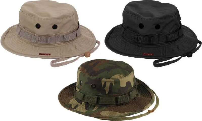 Non-stick hiking roasting flat frying skillet-Heavy Duty Poly Cotton Thick Boonie Fishing Jungle Hat With Wide Brim