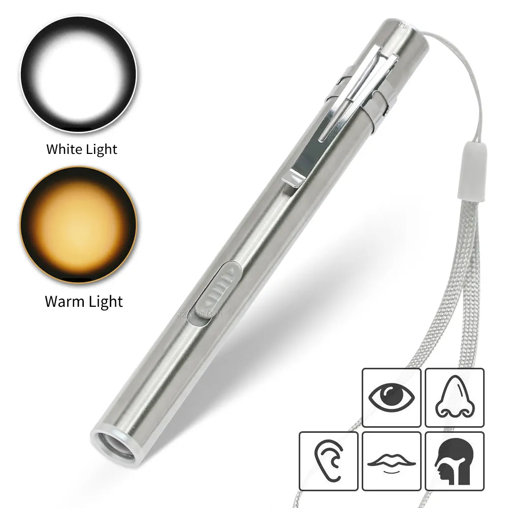 Quick-adjust load-stabilizing hiking strap-Portable Professional Medical LED Flashlight USB Rechargeable Energy-saving Mini Flashlight Pen Light for Dentist Camping Hiking