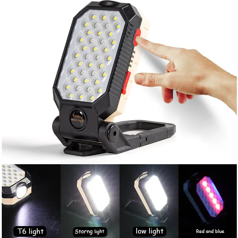 Portable camping hot tea pot-COB Work Light Portable LED Flashlight Adjustable USB Rechargeable Waterproof Camping Lantern Magnet Design With Power Display