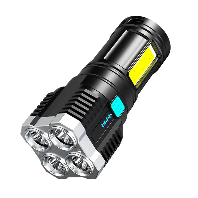 Lightweight portable camping fry skillet-4-core Led Multi-functional Bright Flashlight COB Side Light Outdoor Portable Home USB Rechargeable Flashlight Strong Light