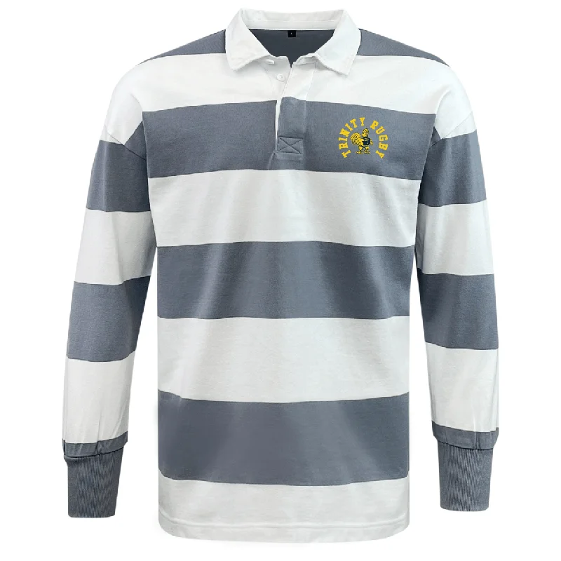 Shock-absorbing adventure sandals-Trinity College Classic Long Sleeve Hooped Rugby Jersey