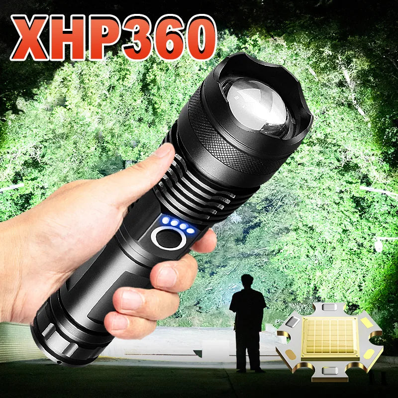 Cooling mesh hiking windbreaker pullover-Super XHP360 LED Flashlight 18650 Usb Rechargeable High Power Tactical Flashlights XHP70 Powerful Torch IPX6 Waterproof Lantern