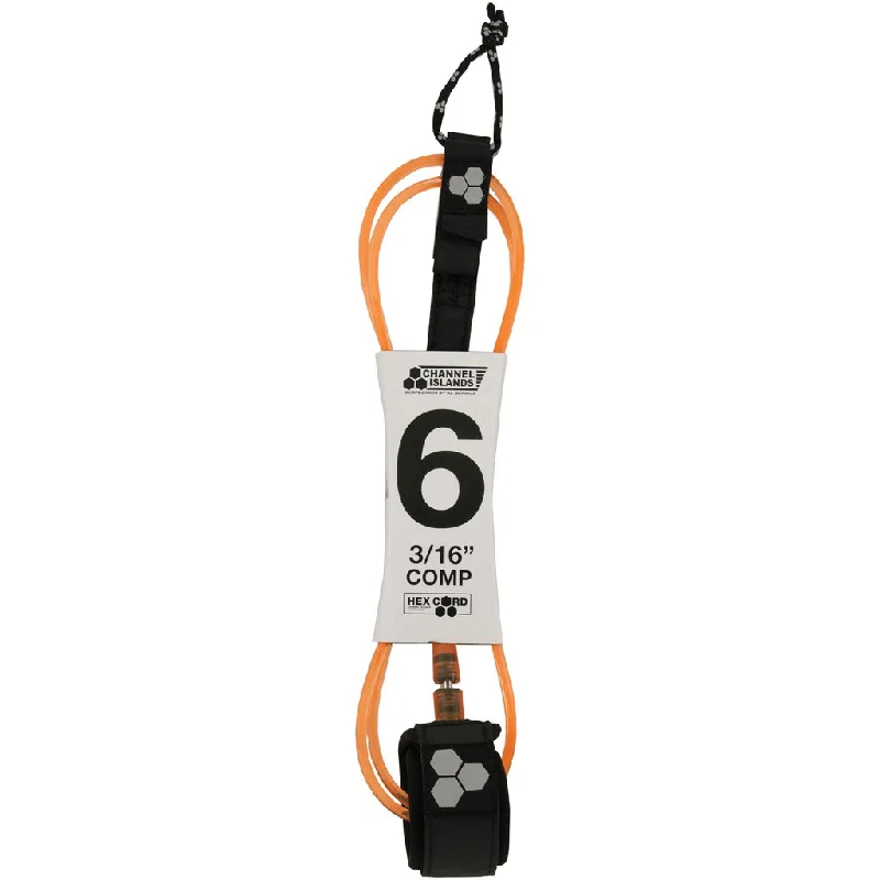 Load-bearing quick-release trekking strap-Channel Islands Hex Cord Standard 6' Surfboard Leash - Orange